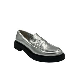 Zara Women's Siver Metallic Loafers Size: US 6.5 / EU 37
